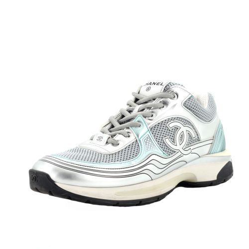 Women's CC Low-Top Sneakers Fabric and Laminated Leather