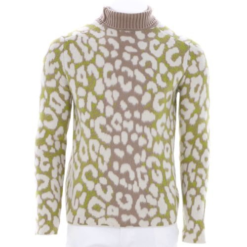 Men's Leopard Print Stand Collar Sweater Cashmere