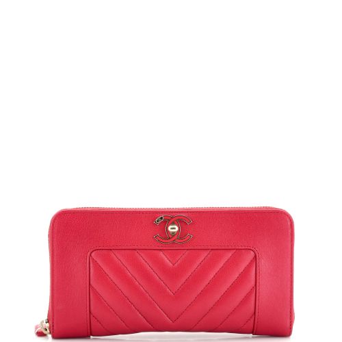 Mademoiselle Vintage Zip Around Wallet Quilted Sheepskin Long