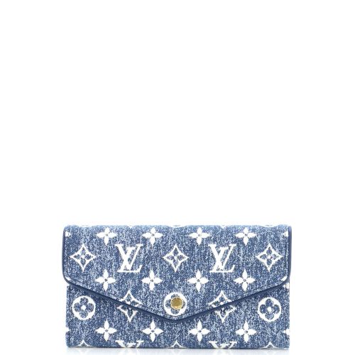 Sarah Wallet NM Monogram Jacquard Denim