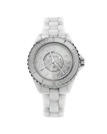 J12-20 Limited Edition Quartz Watch Ceramic and Stainless Steel with Diamonds 33