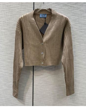 Prada Women's Knitted Cardigan Coffee