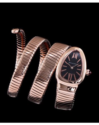 Bvlgari rose-gold stainless steel automatic watch for lady Black