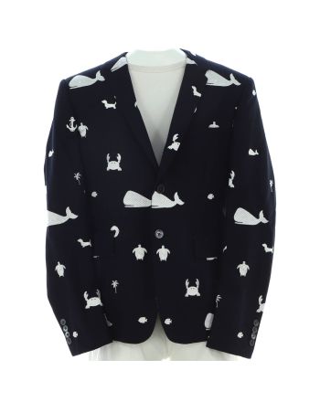 Men's Single Breasted Icon Blazer Embroidered Wool