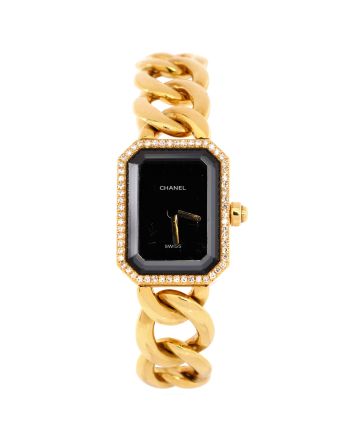 Premiere Chain Quartz Watch Yellow Gold with Diamond Bezel 20