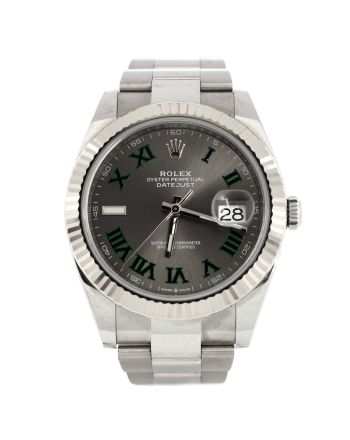 Oyster Perpetual Datejust Wimbledon Automatic Watch Stainless Steel and White Gold 41