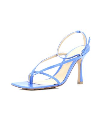 Women's Stretch Strap Heeled Sandals Leather